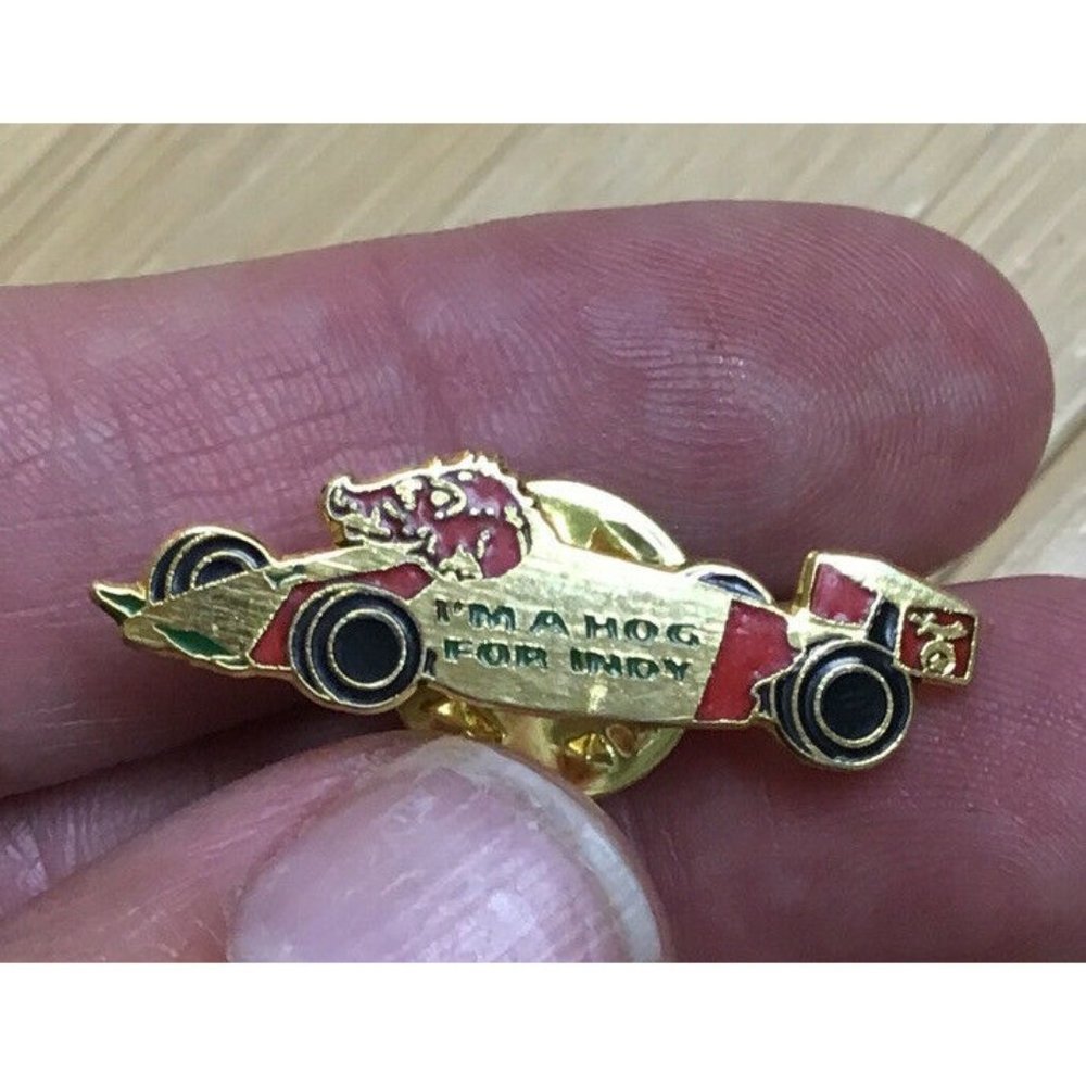 I'm A Hog For Indy Shrine Shriners Masonic Race Car Pin Pinback #38952